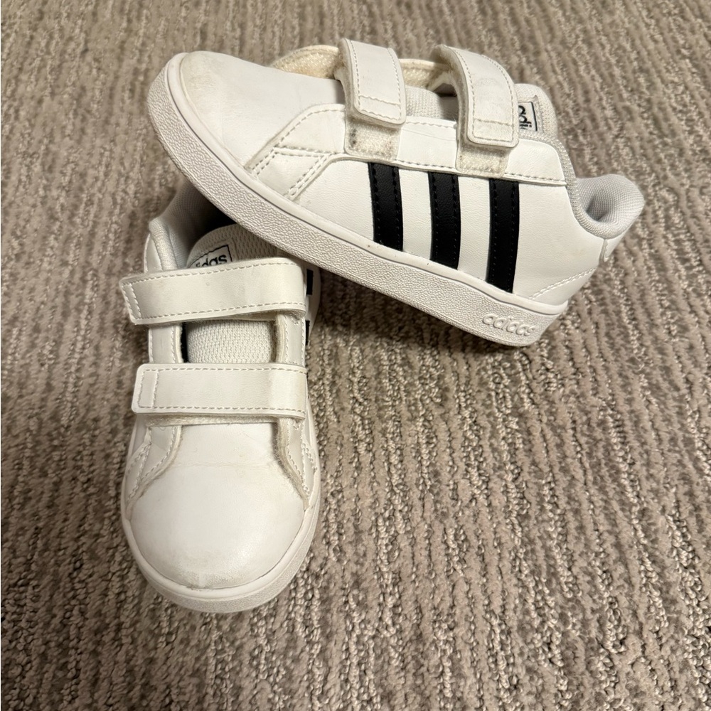 Adidas Kids White and Black Sneakers